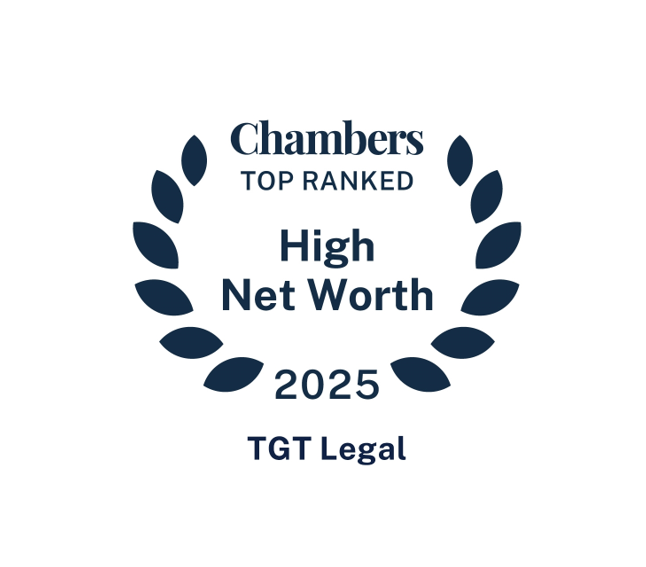 TGT Legal has once again been ranked Band One for Private Wealth Law in the 2025 Chambers and Partners High Net Worth Guide